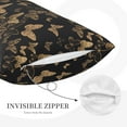 thumbnail image 3 of Daiia Modern Golden Butterfly Bedding Waterproof Pillow Protector Zippered Queen – Bed Bug Proof Pillow Encasement-14"x20", 3 of 6