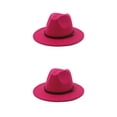 thumbnail image 2 of Minnieouse Sombreros con hebilla de cinturón, gorros de ala ancha para otoño e invierno, gorros de lana cálidos para mujer, vaquero, niños, Rosa roja 58cm 2piezas, 2 of 6