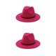 thumbnail image 2 of Qarigey Sombrero con hebilla de cinturón, gorros de ala ancha para otoño e invierno, gorros de lana cálidos para mujer, vaquero, niños, Rosa roja 58cm 2piezas, 2 of 6