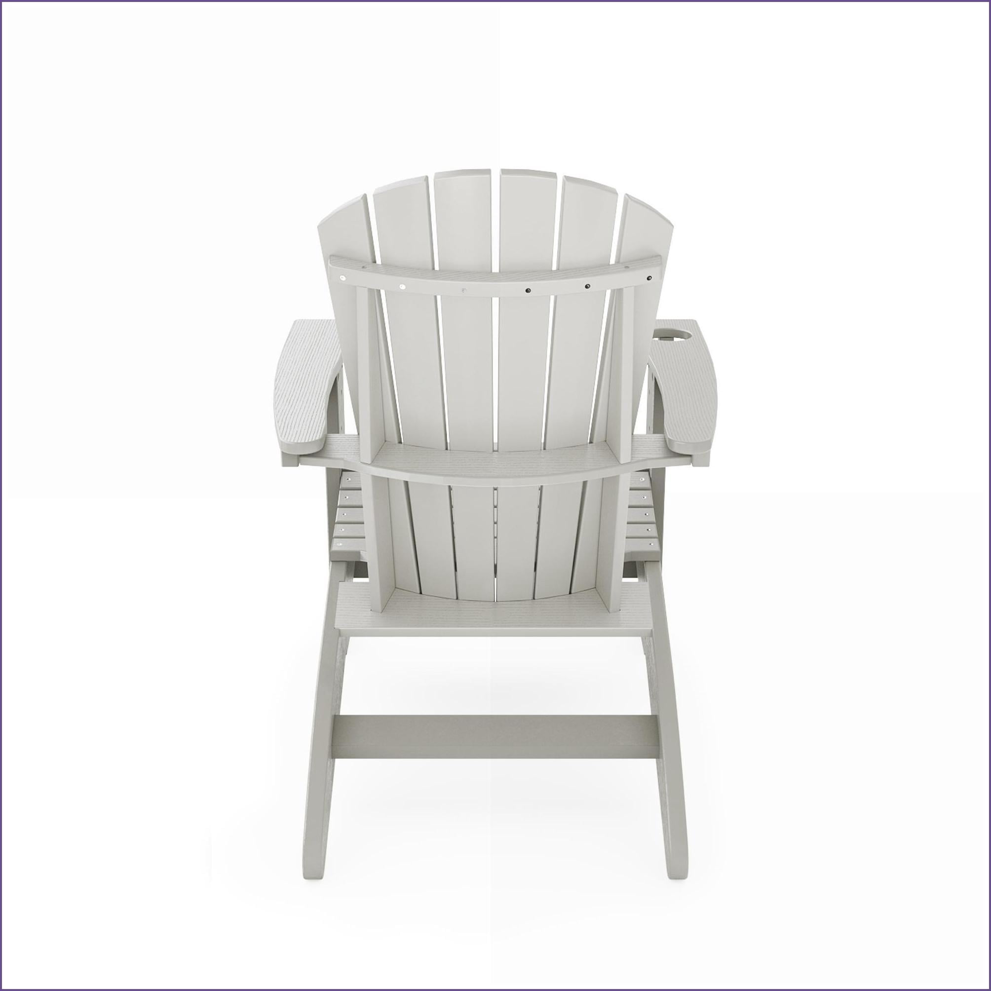 Adirondack Chair Curved Back Dark Gray HDPE Poly Lumber for Poolside Patio Garden | Dark Gray | HDPE