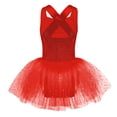 thumbnail image 2 of Yeahdor Robe Tutu de Ballet à Sequins pour Filles Costume de Princesse Danse de Salon Rouge 6, 2 of 5