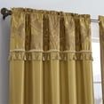 thumbnail image 3 of Chezmoi Collection Royal 4-Piece Jacquard Floral Window Curtain Set, Gold/Gold, 3 of 7