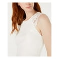 thumbnail image 3 of 19 COOPER Womens White Embroidered Sleeveless Jewel Neck Short Cocktail Sheath Dress M, 3 of 4