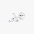 thumbnail image 3 of Triple White Opal Flat Back Piercing Earring, 3 of 10