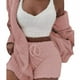 thumbnail image 3 of Conjunto de pijama de tres piezas con mangas largas y pantalones cortos de felpa para el hogar, 3 of 5