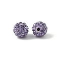 thumbnail image 3 of Polymer Clay Rhinestone Beads Pave Disco Ball Beads Grade A Half Drilled Round Violet PP9(1.5.~1.6mm) 6mm Hole: 1.2mm colorful, 3 of 4