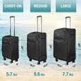 thumbnail image 2 of Cantor Ultra Lightweight Softside Luggage with Spinner Wheels,Black, Set of 3, Expandable Suitcase with Retractable Handle and ID Tag, 2 of 6