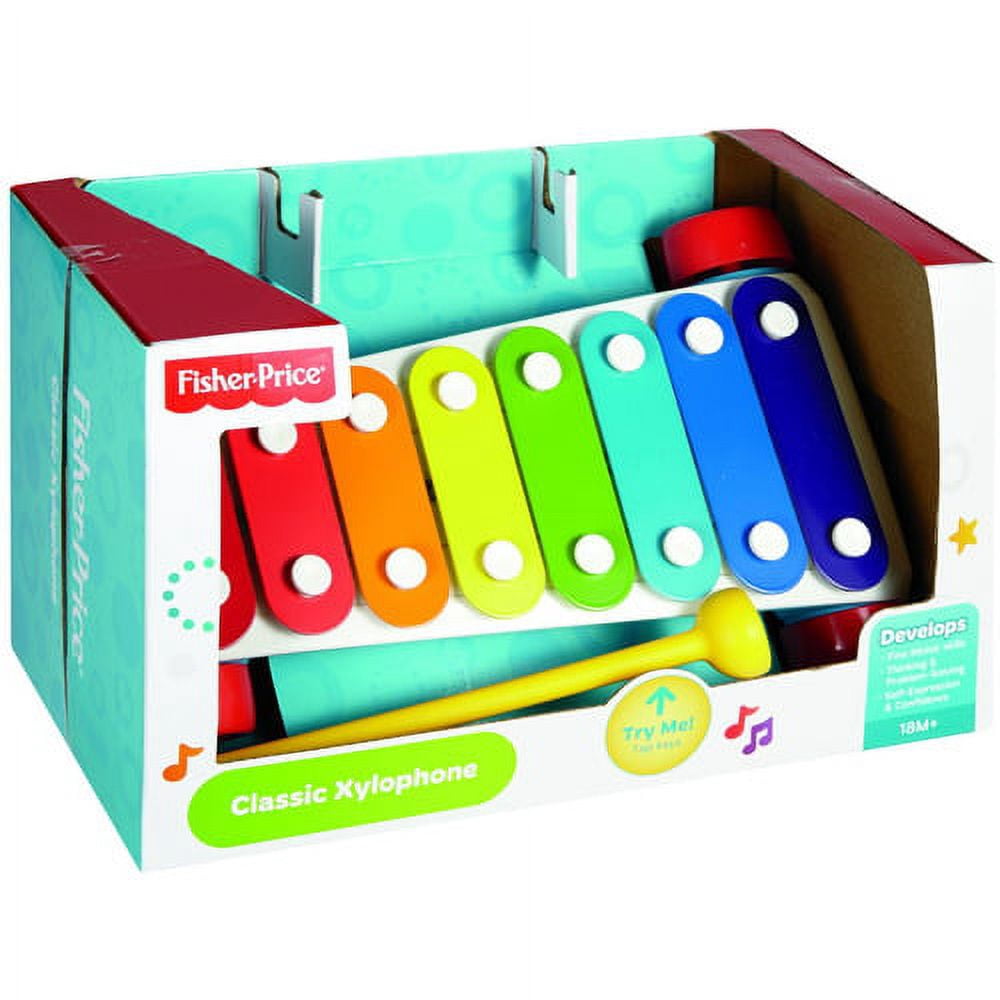 Fisher-Price Classic Xylophone Tapping the Keys Helps Foster Fine Motor Skills - Standing and Pull String