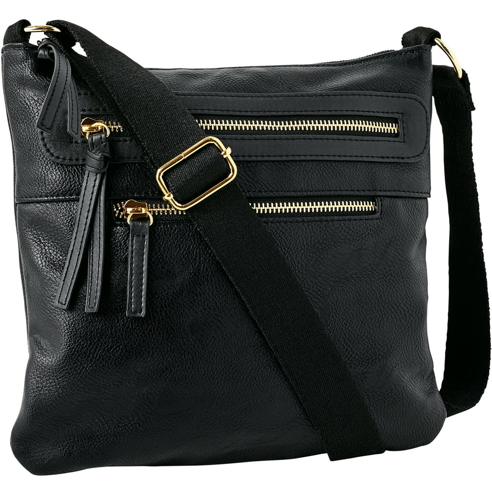 Ellos - Ellos Women's Plus Size Multi-Zip Crossbody Bag - Walmart.com ...