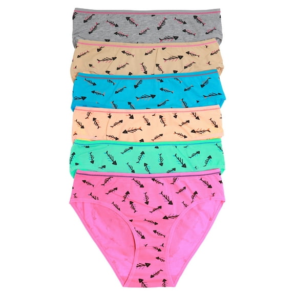 Angelina Cotton Bikini Panties with Fishbone Print (6-Pack)