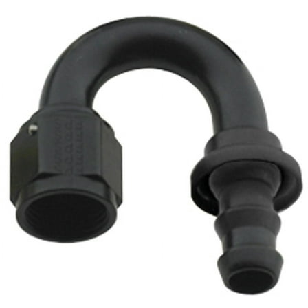 Hose Fitting #6 180 Deg Push Lock Black