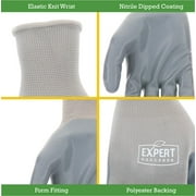 Expert Gardener Gray Nitrile Sustainable Gloves Large