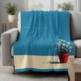 thumbnail image 2 of Blue Daisy Vase Blanket Soft Cozy Warm Throw Blanket for Couch, Plush Fuzzy Flannel Fleece Blankets for Sofa, Spring Floral Modern Art Bed Blankets Lightweight Gifts for Women, 50"x60", 2 of 9