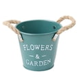 thumbnail image 1 of S SERENABLE Farmhouse Flower Planter Tin Bucket Desktop Storage Barrel for Front Porches Green, 1 of 9