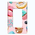 thumbnail image 5 of Metal Light Switch Plate Cover Doughnut Cupcake Candy Sweets Butterfly Pink CAK041, 5 of 13