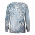 thumbnail image 4 of Crewneck Sweatshirts Womens Trendy Floral Printed Long Sleeve Fall Winter Casual Tunic Tops Loose Fit (XL, Navy), 4 of 5