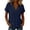 *Navy, variant on VBVC Women's Cotton Shawl Collar Blouse , Ladies' V-Neck Short Sleeve Casual Top , Breathable Everyday Summer Shirts For Women,Army Green,S-2XL