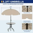 thumbnail image 5 of Studyset 6-Piece Patio Dining Set with Umbrella,Patio Table and 4 Folding Chairs,Outdoor Patio Set,Garden Patio Furniture Set With Umbrellas, Tempered Glass Top Dining Table, 5 of 8