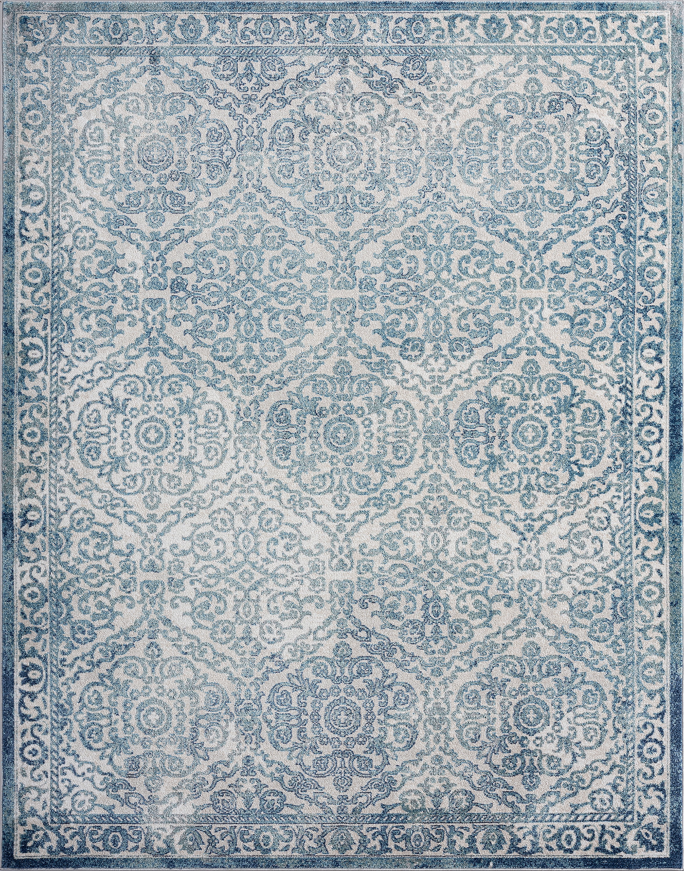 Traditional 9x12 Area Rug (8'10'' x 12'2'') Floral Gray, Cream Living Room Easy to Clean