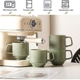 thumbnail image 2 of Adewnest Stackable Coffee Mugs Set: 13 oz Ceramic Stacking Cups for Cappuccino Latte Tea - Microwave Safe Mug for Home & Office - 4 PCS, 4 Color Assorted, 2 of 7