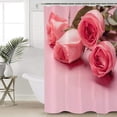 thumbnail image 4 of Valentine''s Day Shower Curtain Romantic Rose Blossom Shower Curtains for Bathroom Decor,Pink Floral Pattern Bath Curtains Sets with Hooks Waterproof Small Stall Size 36" x 72", 4 of 6