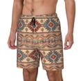 thumbnail image 2 of Haiem Traditional Tribal Aztec Mens Swim Trunks with Compression Liner 2 in 1 Swimming Shorts Stretch Swimwear Quick Dry,Board Shorts-Large, 2 of 9
