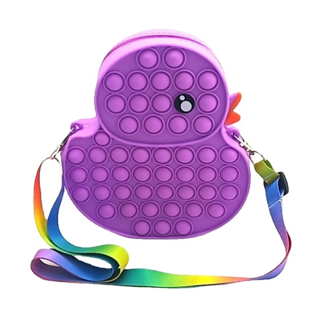 Bolsa De Mensajero De Pato Con Burbujas De Empuje, Juguete De Descompresión De Silicona Portátil, Bolsa Cruzada De Burbujas De Extrusión, Maravilloso Regalo Para Los Mejores Amigos matsuzay AP007946-04