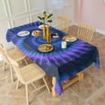 thumbnail image 3 of Blue Purple Tie Dye Mandala Pattern Rectangle Tablecloth 60"x120",Waterproof Polyester Rectangle Table Cloth, Wipeable Spillproof Polyester Tablecloth for Dining, Camping, Indoor and Outdoor, 3 of 5
