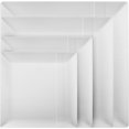 thumbnail image 3 of Crown Premium Heavy Duty Plastic Plates - Linear Squared (40 Pack) - Wedding China Like (7.5 Inch., White), 3 of 8