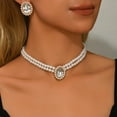 thumbnail image 6 of Sunyuer Pearl Necklace Jewelry Set Wedding Pearls Earrings Necklaces Set Bridal Crystal Jewelry for Women, 6 of 6