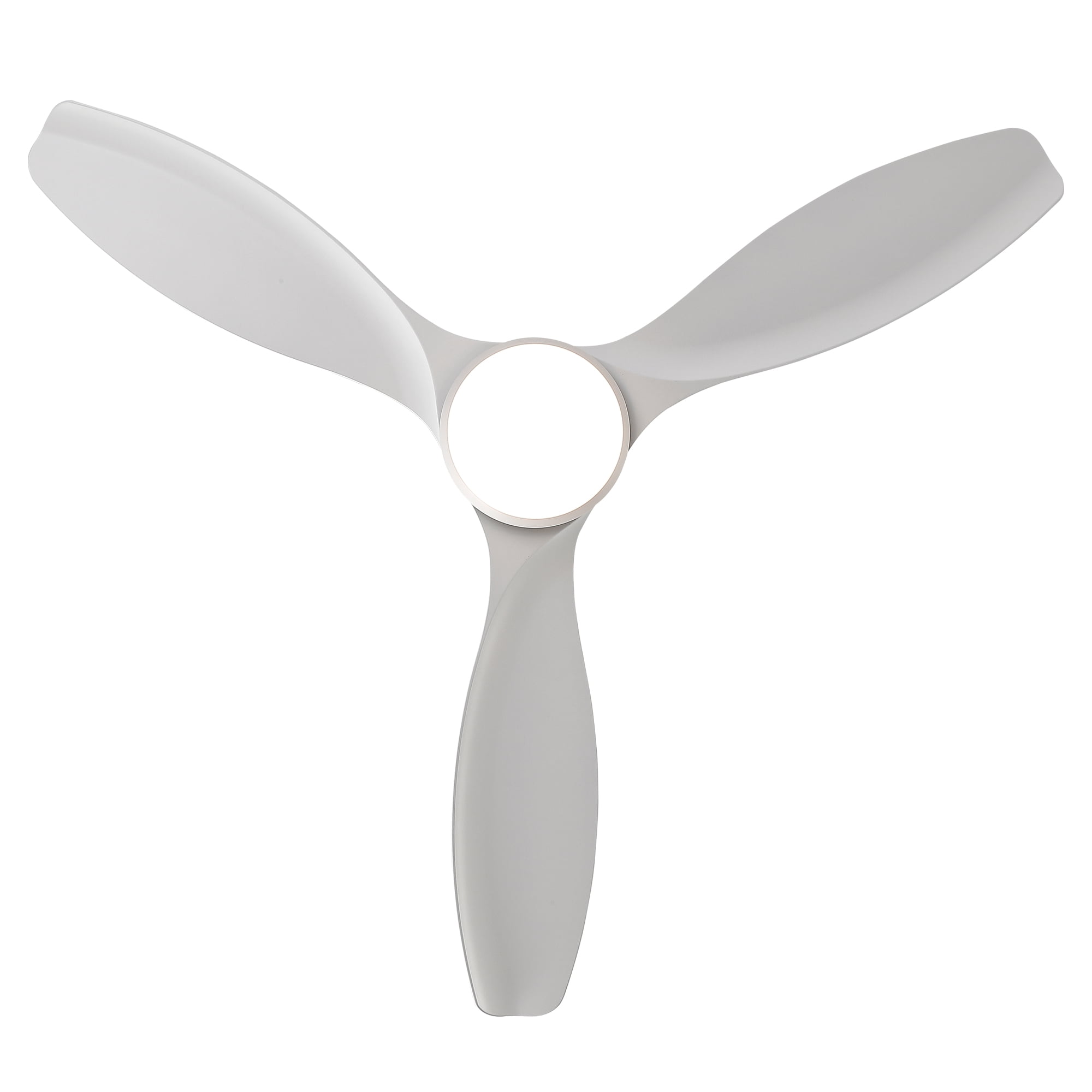 52" Modern White Ceiling Fan with Light & Remote, 3-Blade, Reversible DC