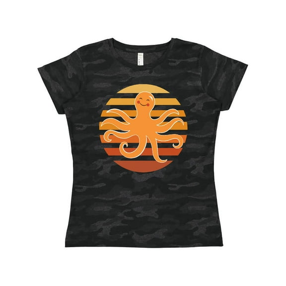 Inktastic Octopus Ocean Sunset Women's T-Shirt