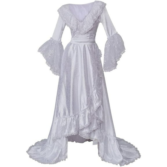 Elegant White Nightgown Long Dress for Women