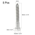 thumbnail image 2 of Uxcell M12 x 80mm 304 Stainless Steel Hex Lag Screws for Wood 5 Pack, 2 of 5