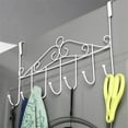 thumbnail image 6 of Over The Door Hooks,Over The Door Hanger for Hanging,Over Door Towel Rack Coat Rack Hanger Hooks for Clothing,Anti-Rust Overdoor Organizer Rack with 7 Hooks for Bathroom Bedroom Hat Purse Robe White, 6 of 7