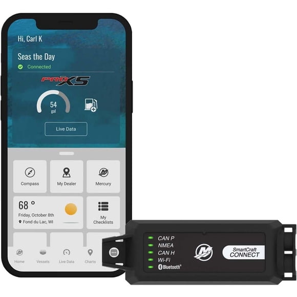 Sistema de motor de barco conectado móvil SmartCraft Connect