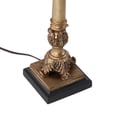 thumbnail image 5 of DecMode Antique Style Floral Gold Buffet Lamp with Blue Fabric Shade (2 Count), 5 of 10