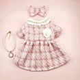 thumbnail image 1 of Puppy Plaid Wool Dress Pearl Neck Sweater Teddy Bears Medium Small Dog Cardigan Autumn Winter Pet Apparel Dog Clothes ShopWise Round, 1 of 11