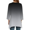 thumbnail image 4 of Yubnlvae Grey Casual Loose Round Neck Mid Length Sleeve Ladies Top Asymmetrical, M, 4 of 4