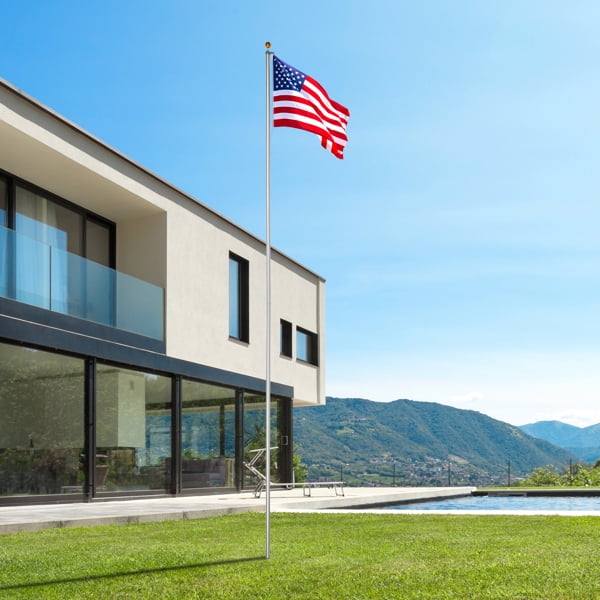 Alvantor 30 ft Flag Pole Kit for Outside House in Ground Heavy Duty Sectional Aluminum Flagpole with 3'x 5'US Flag
