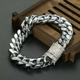 thumbnail image 4 of Men Women Silver Cuban Link Chain Necklace or Bracelet Stainless Steel Jewelry, 4 of 7