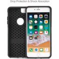 thumbnail image 4 of Étui iPhone 8 Plus, Étui Hybride avec Double Couche [Couverture Arrière Rigide + Silicone Souple Intérieur] pour Apple, Étui de Protection Mignonne avec Design Fleur de Rose pour Femmes Filles, 4 of 5