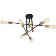 thumbnail image 5 of MONIPA 6 Lights Sputnik Mid Century Modern black gold Ceiling Light Fixture, LED Restaurant Lamp Lighting Gold Pendant Chandelier Decorative Luminaire, for Dining Room, Bedroom, Kitchen, 5 of 7