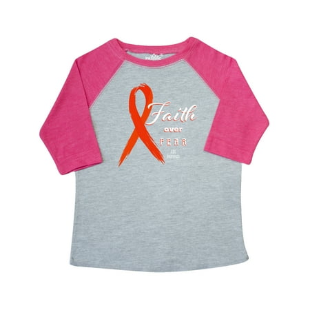 

Inktastic Faith Over Fear AIDS Awareness with Red Ribbon Gift Toddler Boy or Toddler Girl T-Shirt