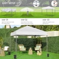thumbnail image 2 of Songqin 10x10 1-Person Setup Pop Up Canopy Tent, Instant Portable Commercial Canopy Tent, Outdoor Gazebo with 1-Button Push, Wheeled Bag & 4 Sandbags for Home, Party & Outdoor Activities, White, 2 of 18