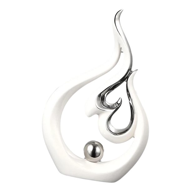 Cerámica creativa escultura artesanías estatuilla exhibición estatuas ornamento Blanco 6.69x11.81 pulgadas Zulema Escultura abstracta