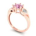 thumbnail image 2 of 1.72 ct Round Cut Simulated Pink Diamond 3 Stone 18K Rose Gold Womens Engagement Ring, 2 of 5