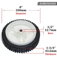 thumbnail image 2 of Roues avant de Tondeuse 532403111 8 Pouces Roue de Tondeuse Poussée de Remplacement pour Craftsman Ensemble Autopropulsé Roues de Tondeuse à Gazon Blanc Lot de 2, 2 of 7