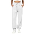 thumbnail image 2 of Karymi Pants for Women Vertical Seam Jogger Sweatpants, Adjustable Drawstring Elastic Waist, Side Pockets, Elastic Ankle Cuffs Loose Fit Solid Trousers, 2 of 6