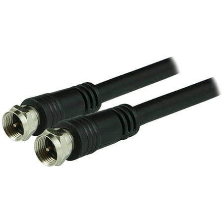 GE RG6 Coaxial Cable, 25 ft. F-Type Connectors, Double Shielded Coax, Ideal for TV Antenna, DVR, VCR, Satellite Receiver, Cable Box, Home Theater, Black,